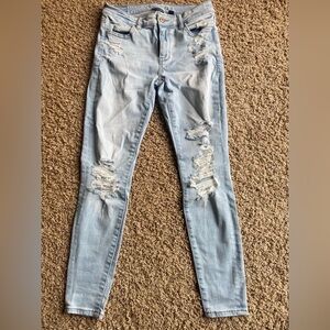 American Eagle Outfitters Light Blue Distressed Skinny Jeans